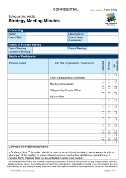 Strategy meeting minutes - Leeds Safeguarding Adults Board