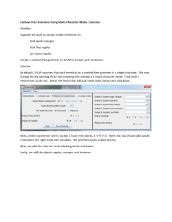 Context-‐Free Grammar Using Multi-‐Character Mode