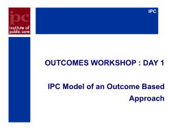 Institute of Public Care Model of an Outcomes based Approach