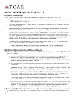 2017 Million Dollar Retail Leasing Club Application