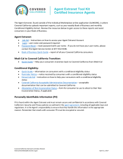 Agent Extranet Tool Kit Certified Insurance Agents