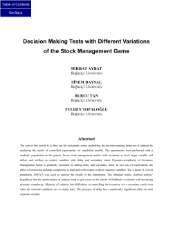 Decision Making Tests with Different Variations of the Stock