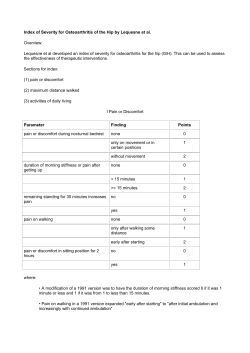 Index of Severity for Osteoarthritis of the Hip by Lequesne et al