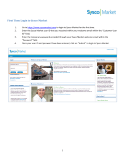 First Time Login to Sysco Market