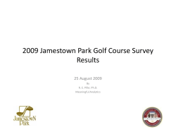 2009 Jamestown Park Golf Course Survey Results