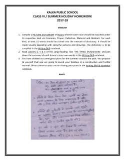 kalka public school class vi / summer holiday homework 2017-18