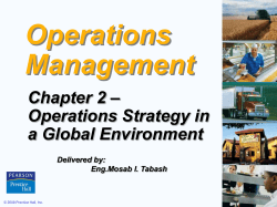 Operations Strategy in a Global Environment