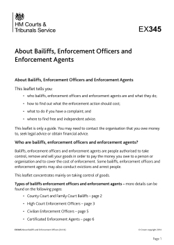 EX345 About Bailiffs, Enforcement Officers and Enforcement Agents