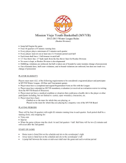 MVYB Rookie Division Rules - Mission Viejo Youth Basketball