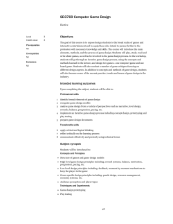 SD3769 Computer Game Design