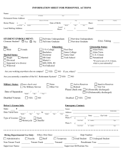 INFORMATION SHEET FOR PERSONNEL ACTIONS