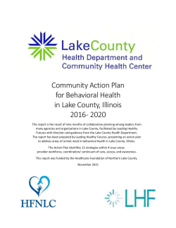 Behavioral Health Community Action Plan