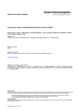 Danish University Colleges Learning to observe