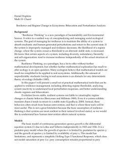 Resilience and Regime Change in Ecosystems