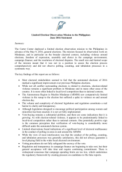 1 Limited Election Observation Mission to the