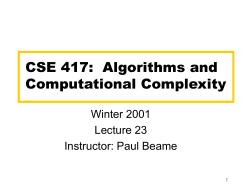 CSE 421: Introduction to Algorithms