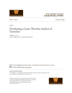 Developing a Game-Theoritic Analysis of Terrorism
