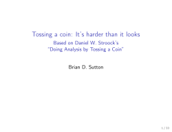 Tossing a coin: It`s harder than it looks
