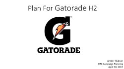 Plan For Gatorade H2