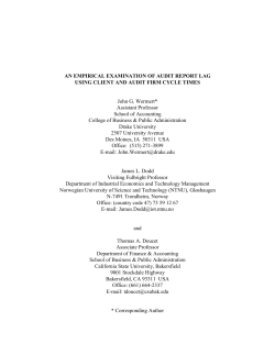 An Empirical Examination of Audit Report Lag Using Client and