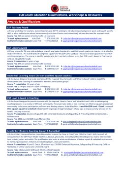 England Squash Coach Education Courses
