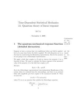 Time-Dependent Statistical Mechanics 13. Quantum theory of linear