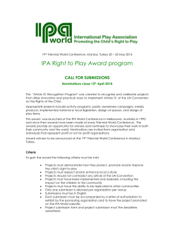 International Play Association: Promoting the Child`s Right to Play