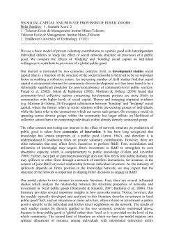 ON SOCIAL CAPITAL AND PRIVATE PROVISION OF PUBLIC