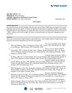 DEPARTAMENT: POI PROGRAM: PhD in Business COURSE