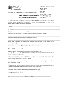 application for a permit to promote a lottery