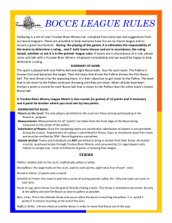 bocce league rules - Truckee River Winery