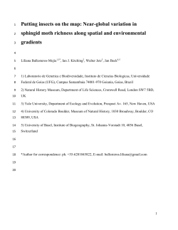 Distributions, richness and environmental associations of sphingid