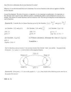 Aim: How do we determine the inverse function if it exists? Objective