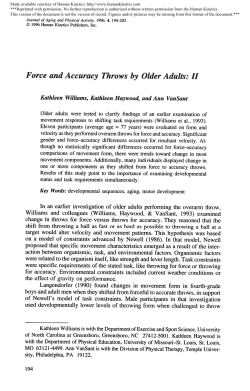 Force and Accuracy Throws by Older Adults