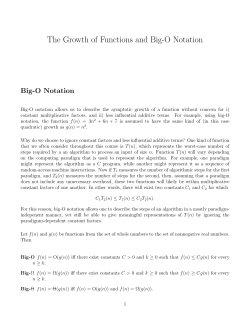 The Growth of Functions and Big