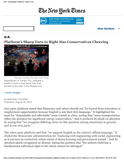NYT: Republican Platform Takes Turn