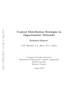 Content Distribution Strategies in Opportunistic Networks arXiv