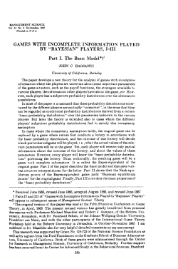 GAMES WITH INCOMPLETE INFORMATION PLAYED BY