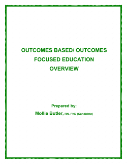 outcomes based/outcomes focused education