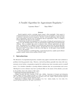 A Parallel Algorithm for Approximate Regularity * Laurence Boxer a