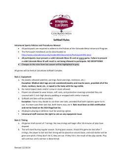 Intramural Sports Policies and Procedures Manual