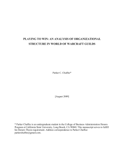 playing to win: an analysis of organizational structure in world of