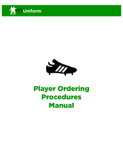 Player Ordering Procedures Manual - MyUniform -