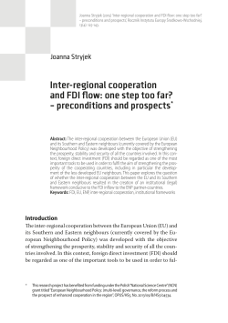 Inter-regional cooperation and FDI flow: one step too far