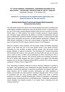 Building greater mutual trust through disaster relief cooperation