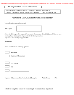 IBM REQUEST FOR ACCESS TO SYSTEMS DEPARTMENT