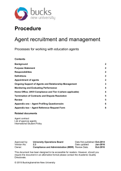 Agent recruitment and management