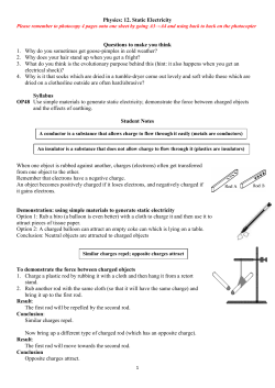 12. Static Electricity