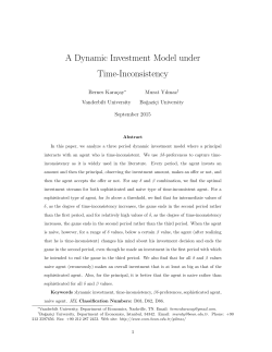 A Dynamic Investment Model under Time-Inconsistency