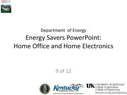DOE * Energy Savers PowerPoint: Home Office and Home Electronics